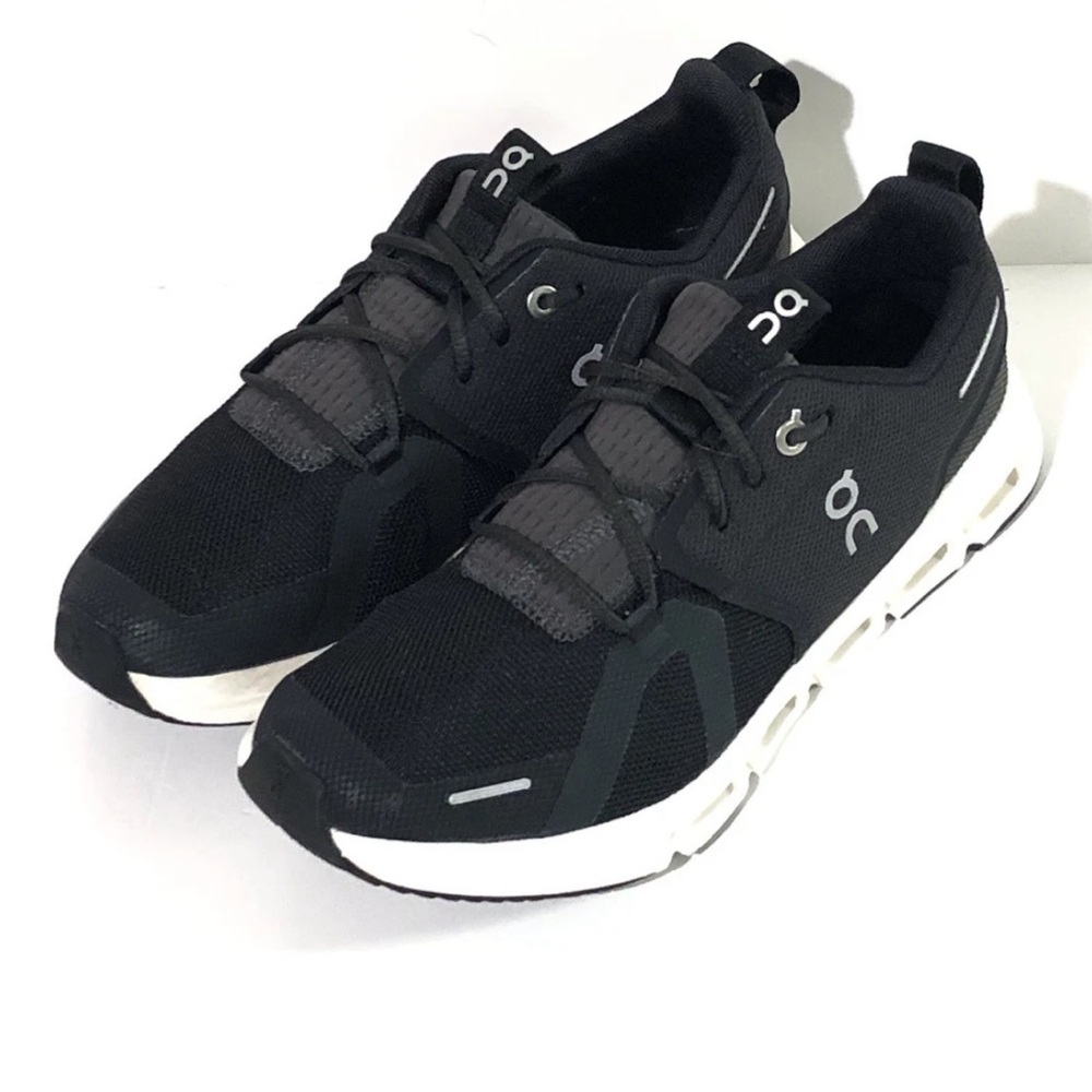 On Cloud 5 Running Shoes Woman’s Black White CloudTec Sneakers